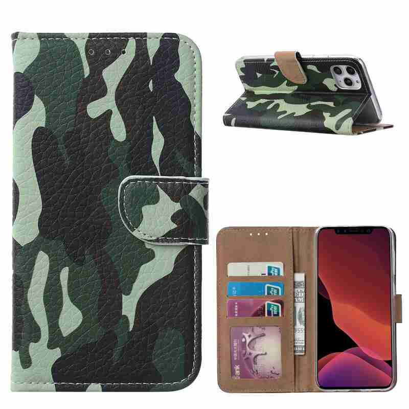 iphone-11-Pro-Print-Camo-Groen-met-sluiting-cityhoesje.nl
