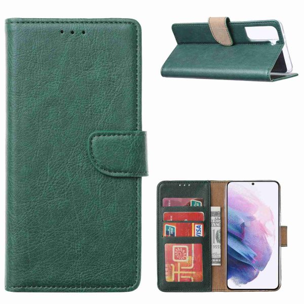 Cityhoesje - Samsung S21 Ultra - Bookcase incl. Pasjeshouder Groen
