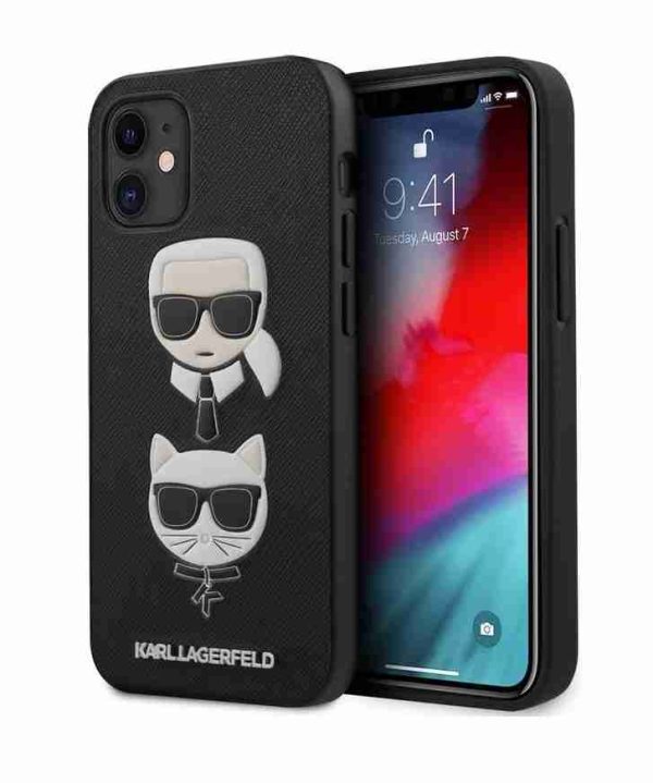 Karl Lagerfeld - iPhone 12 Mini - Backcover - Saffiano Zwart
