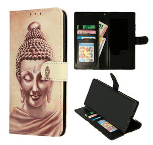 Apple-iPhone-12-12-Pro-Book-Case-Printje-Buddha-Goud-1-cityhoesje.nl_