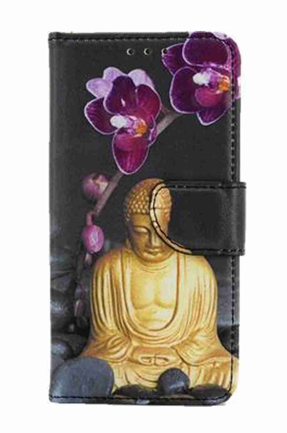 Samsung Galaxy S8 Plus Book Case print - Boeddha met Bloemen-1 cityhoesje.nl