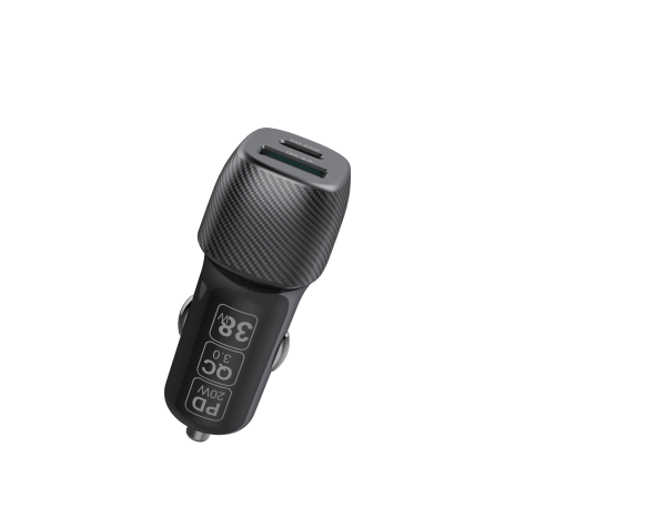 Xssive PD QC3.0 Fast Car Charger Duo 38W/20W Zwart