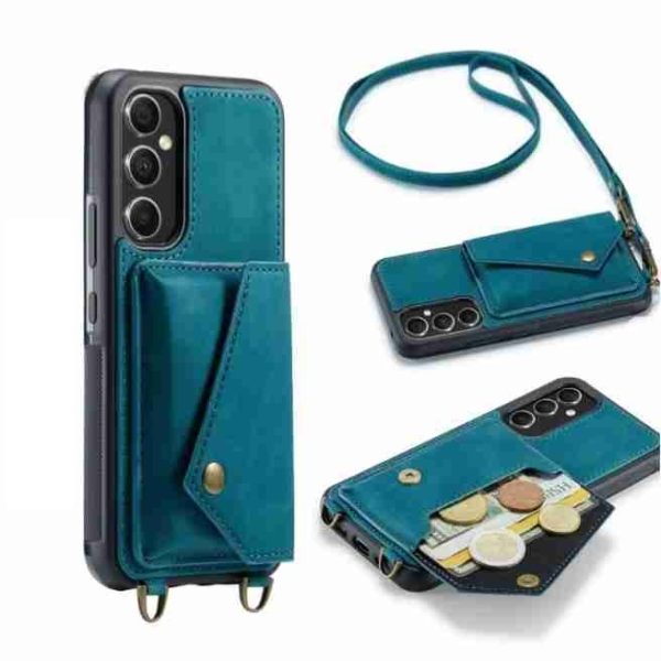 Casemania - Samsung Galaxy S23 Plus - Crossbody - Backcover met Koord - incl. Opberg vak - Groen