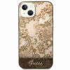 Guess-iPhone 14-Plus-12achterkant-Bruin-printBloemen-Cityhoesje.nl