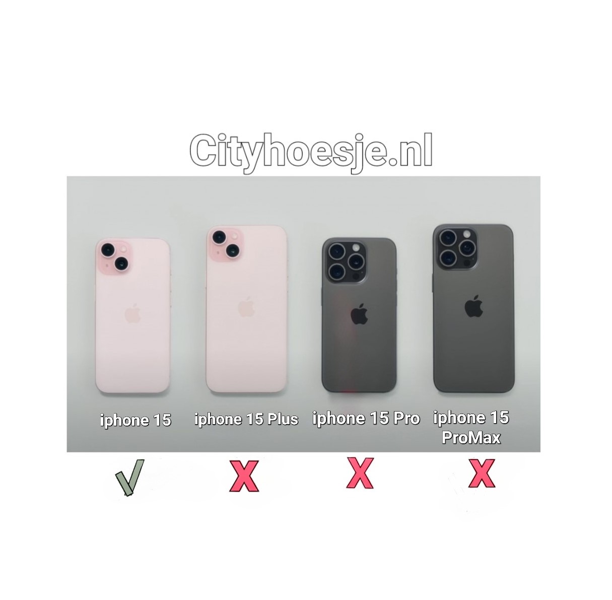 Cityhoesje-iPhone 15 hoesje - Bookcase - Boekmodel Lederlook - Afbeelding 2