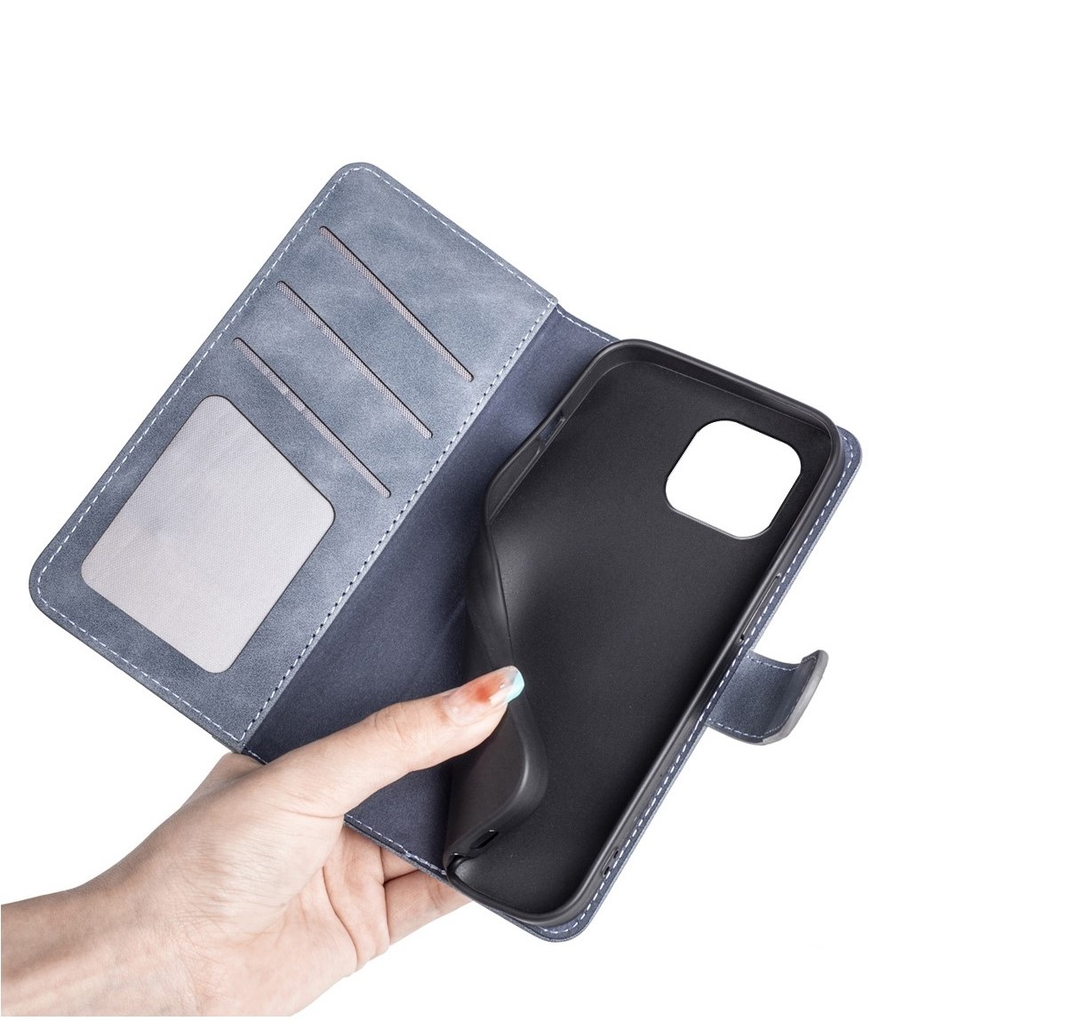 Cityhoesje-iPhone 15 hoesje - Bookcase - Boekmodel Lederlook - Afbeelding 6