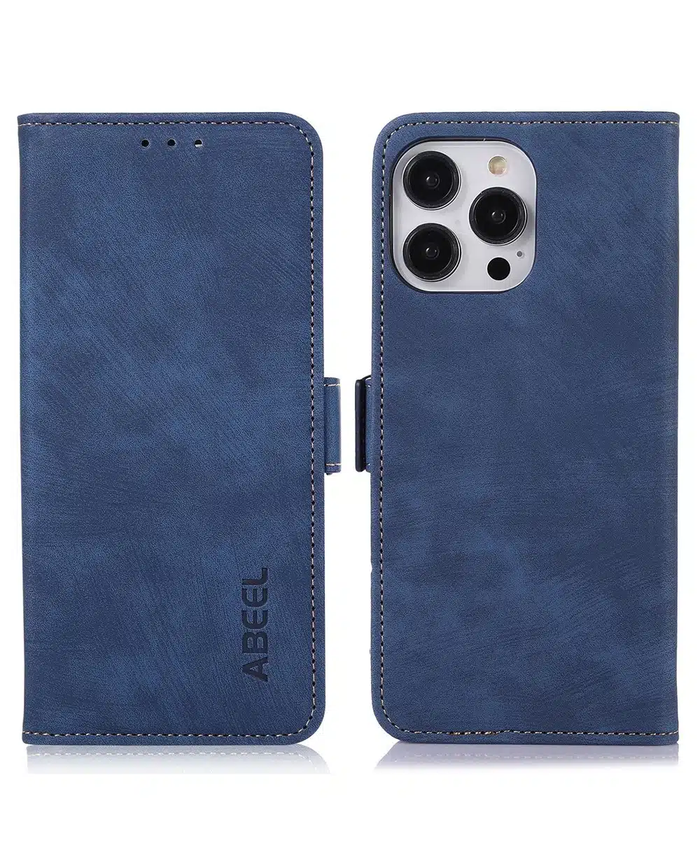 Bookcase-Donker Blauw-1-Iphone 15 Pro-Cityhoesje.nl