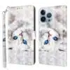 Iphone 13 Pro-Bookcase-Print-White cat-1-Cityhoesje.nl