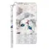 Iphone 13 ProMax-Bookcase-Print-White cat-8-Cityhoesje.nl