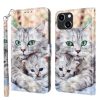 Cityhoesje - Bookcase iPhone 14 Plus -15Plus - 3D katten - incl. Pasjeshouder - Thumbnail Image 1