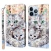 Iphone 14 ProMax-Bookcase-Print-Two cats-1-Cityhoesje.nl