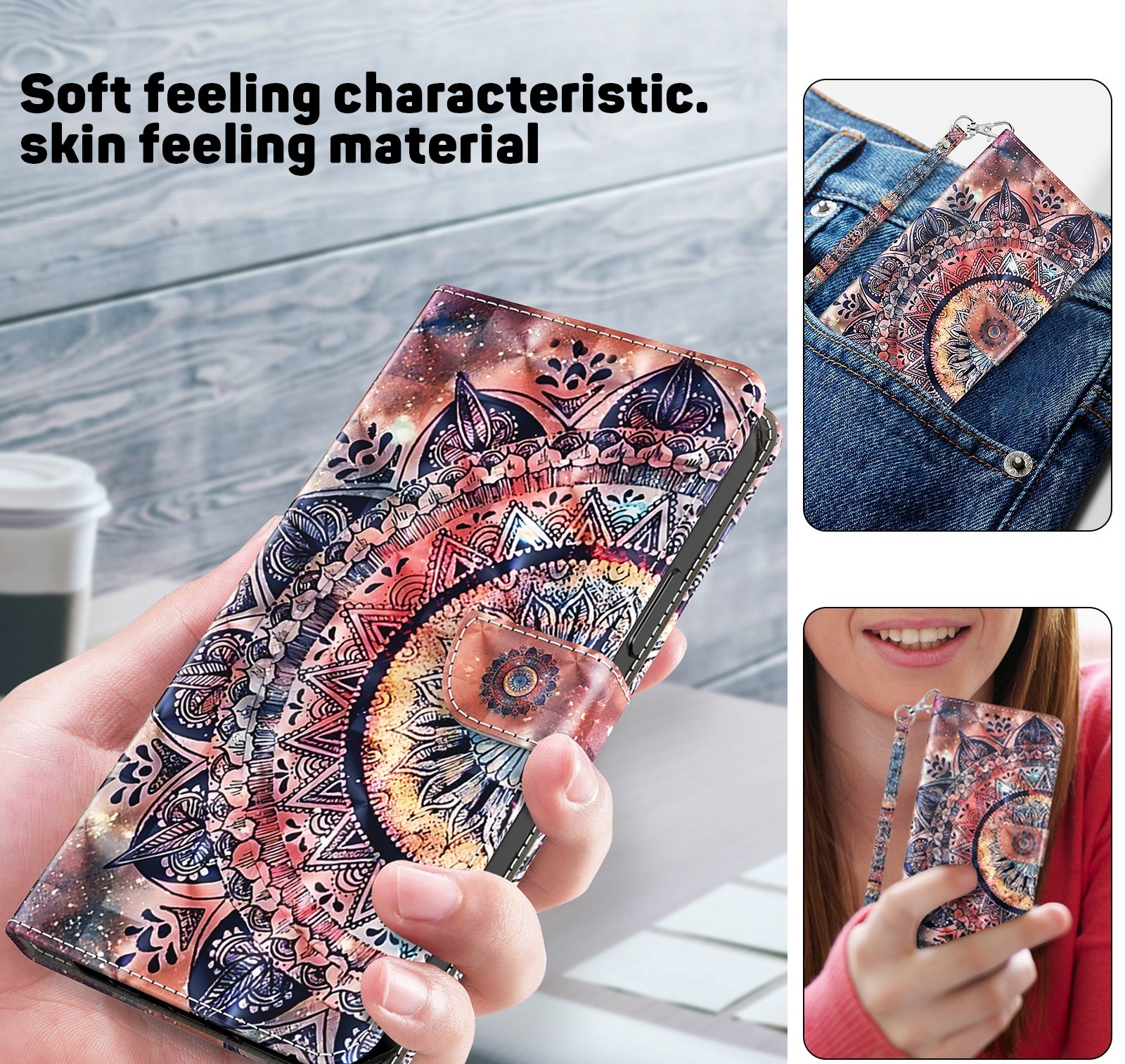 Iphone X-XS-Bookcase-Print-Colorful Mandalas-7-Cityhoesje.nl