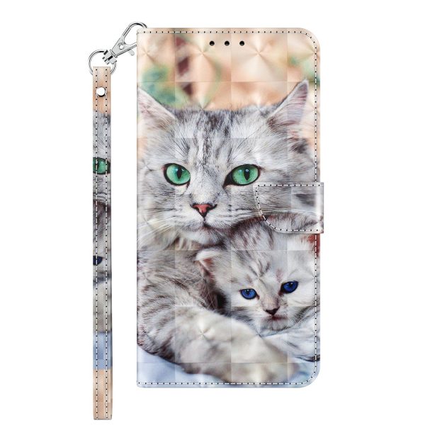 Cityhoesje-iPhone X / XS-Bookcase-3D katten Grijs-incl. Pasjeshouder -