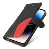 KT Leather-Bookcase-Zwart-Rood-7-Iphone 15 ProMax-Cityhoesje.nl