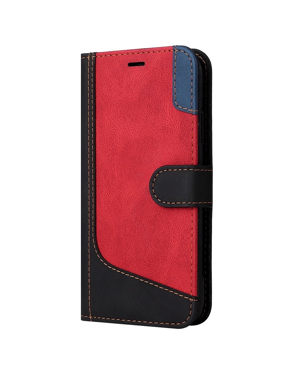 PU Leather-Bookcase-IPhone 15-Zwart-Rood-9-Cityhoesje.nl