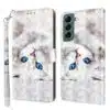 Samsung S22 5G-Bookcase-Print-White cat-1-Cityhoesje.nl