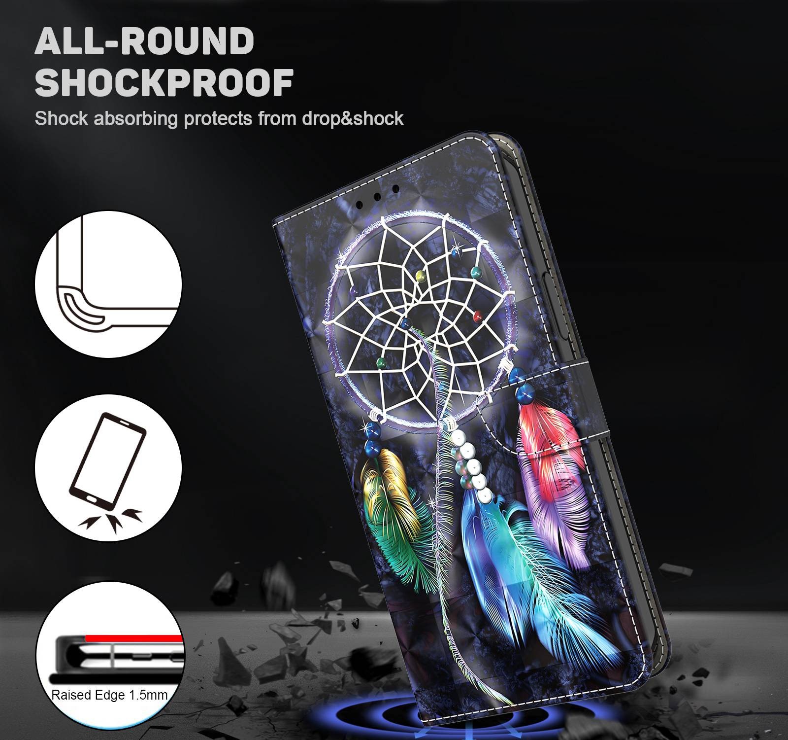 Iphone 13 Pro-Bookcase-Print-Dromenvanger-6-Cityhoesje.nl