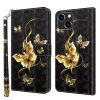 Iphone 14 Plus-Bookcase-Print-Golden Butterflies-1-Cityhoesje.nl