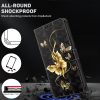 Iphone 14 Plus-Bookcase-Print-Golden Butterflies-5-Cityhoesje.nl