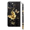 Iphone 14 Plus-Bookcase-Print-Golden Butterflies-9-Cityhoesje.nl