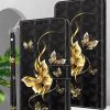 Iphone 14 Pro-Bookcase-Print-Golden Butterflies-4-Cityhoesje.nl