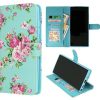 Iphone-15 Plus -Bookcase- Bloemen Blauw-1-Cityhoesje.nl