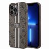 Guess iPhone 15 Pro Max Hardcase hoesje - 4G Printed Stripes - Bruin