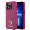 Guess iPhone 15 Pro Max TPU Back Cover hoesje - 4G Metal Logo - Strass - Roze