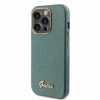 Guess iPhone 15 Pro TPU Back Cover hoesje - Glitter Glossy Script - Khaki1