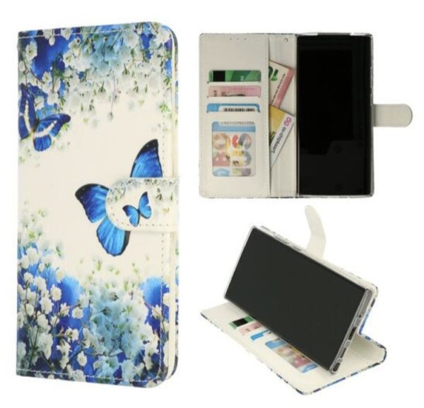 Cityhoesje-iPhone 15 - Bookcase - Vlinder Blauw