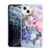 Iphone13-14-Backcase- Bloemen-Roze Blauw-1-Cityhoesje.nl