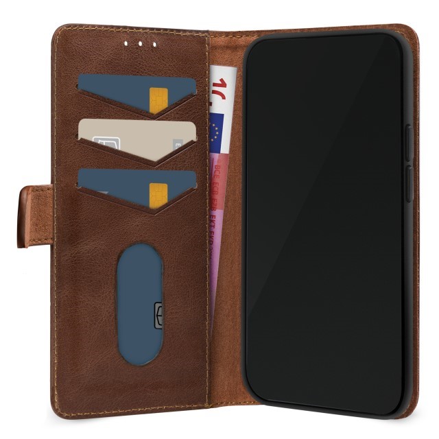 Mobilize Leather Bookcase - iPhone 15 Plus - Bruin - 3 - Cityhoesje.nl