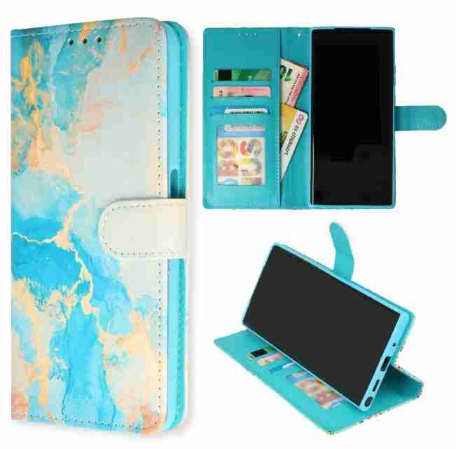 iPhone-15-Plus-Bookcase-Print-Marmer-Blauw-Goud-_-Cityhoesje.nl_