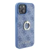 Guess iPhone 15 Hardcase hoesje - 4G - Met Ringhouder - Blauw4