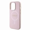Guess iPhone 15 Pro Hardcase hoesje - Magsafe Compatible - Saffiano - Roze2