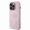 Guess iPhone 15 Pro Hardcase hoesje - Magsafe Compatible - Saffiano - Roze5