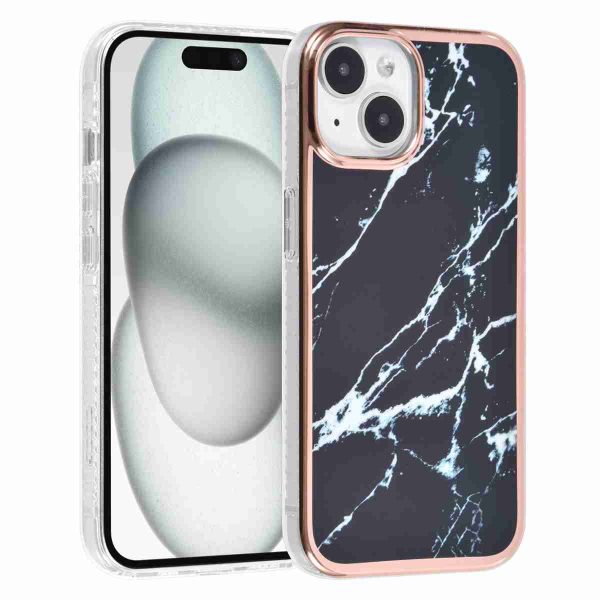 UNIQ - Backcover iPhone 15 - Marmer Zwart