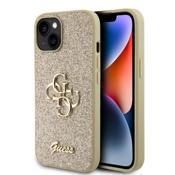 Guess - Backcover iPhone 15 Big 4G - Goud
