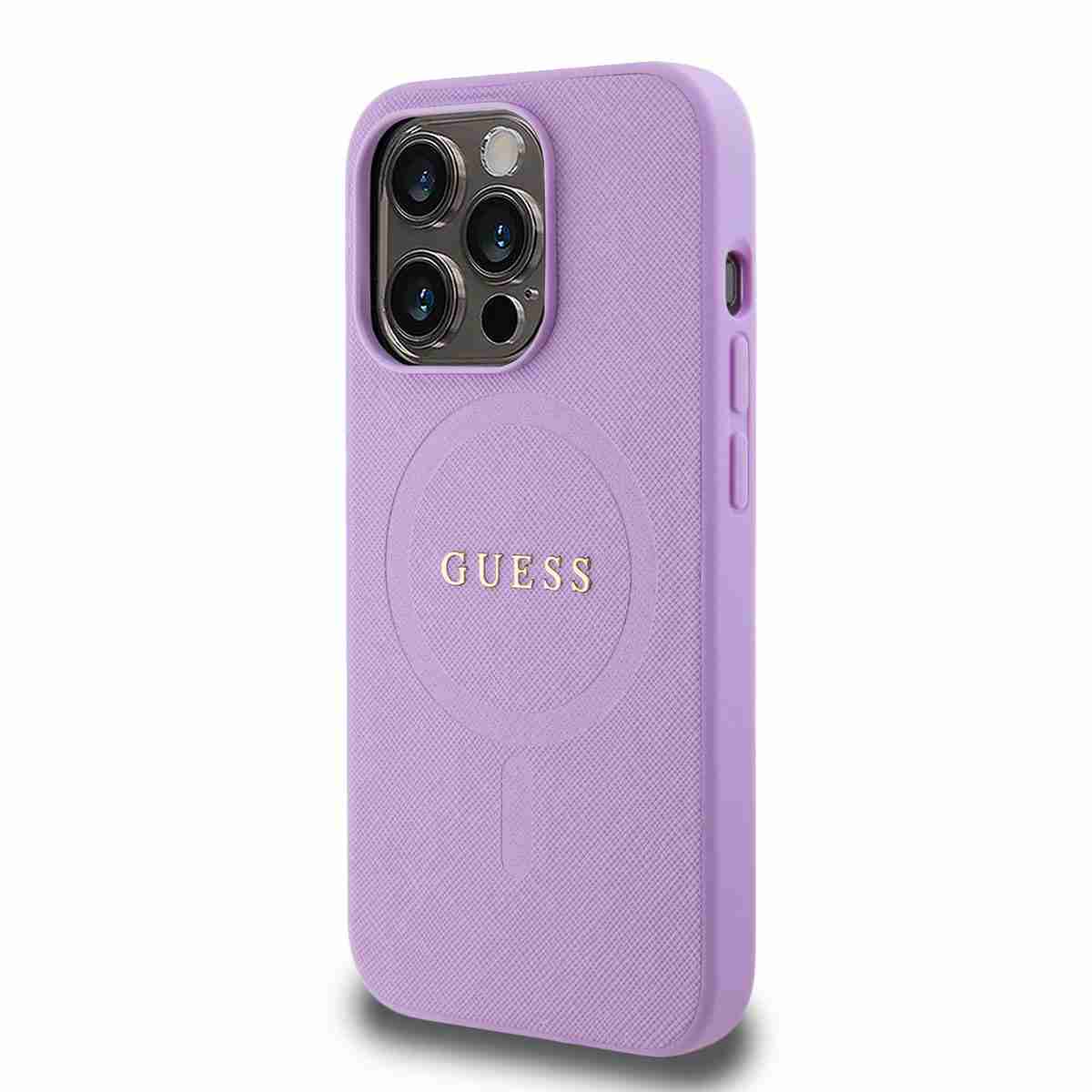 Guess iPhone 15 Pro Hardcase Backcover Saffiano - Paars2