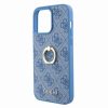 Guess iPhone 15 Pro Hardcase hoesje - 4G - Met Ringhouder - Blauw4