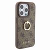 Guess iPhone 15 Pro Hardcase hoesje - 4G - Met Ringhouder - Bruin3