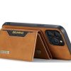 Iphone-14 Pro-DG-Ming-Magnetic Wallet Back Covertelefoonhoesje-met-portemonnee-Brown-4-Cityhoesje.nl