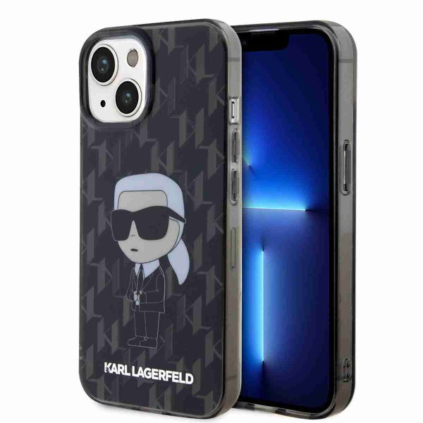Karl Lagerfeld - Backcover iPhone 15 - Ikonik Monogram - Zwart