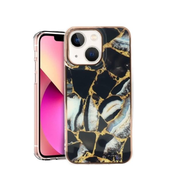 Casemania - Backcover iPhone 15 - Marmer Zwart