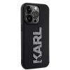Karl Lagerfeld iPhone 15 Pro Max Hardcase hoesje - 3D Glitter Logo - Zwart3