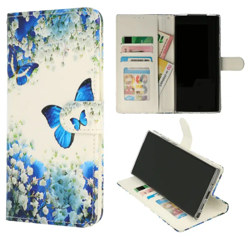Samsung-S24-Plus-Bookcase-Print-Vlinder-Blauw-1-Cityhoesje.nl_