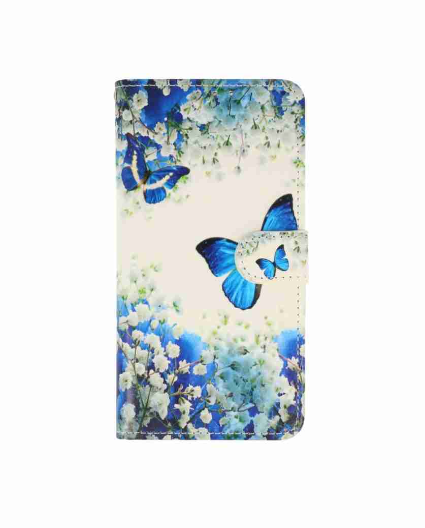 Samsung S24 Plus-Bookcase Print-Vlinder Blauw-2-Cityhoesje.nl