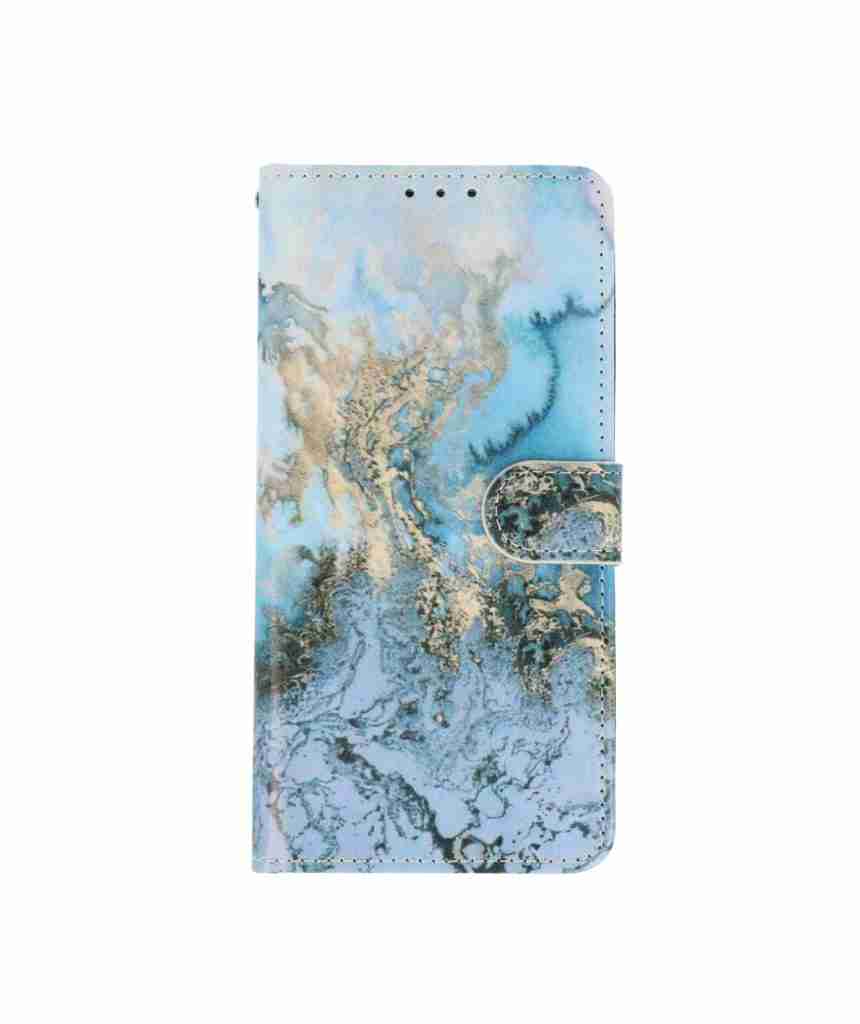 Samsung S24 Ultra-Bookcase Print-Marmer Blauw-2-Cityhoesje.nl