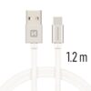 Swissten - Textile - USB to USB-C - 1.2 mtr - Fast Charging - Zilver - Thumbnail Image 1