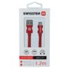 Swissten - Textile - USB to USB-C - 1.2 mtr - Fast Charging - Rood - Thumbnail Image 5